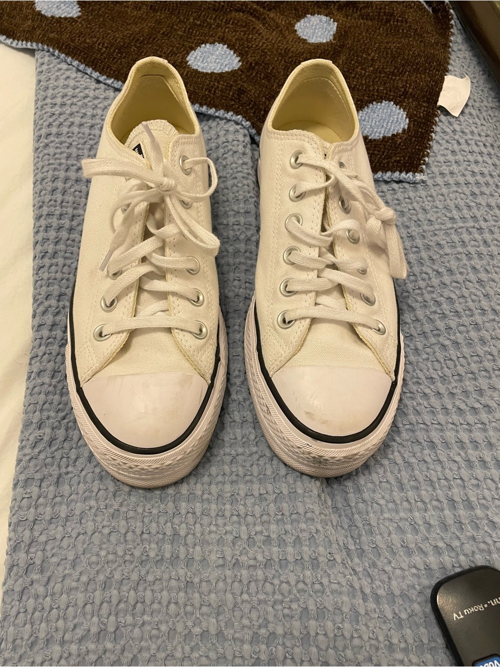 Classic White Low-Top platform Canvas Sneakers
